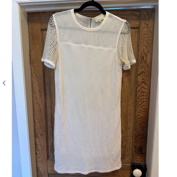 Rag & Bone Luna Mesh Sheath Dress White with silk underlay Size M - Picture 1 of 3